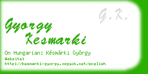 gyorgy kesmarki business card