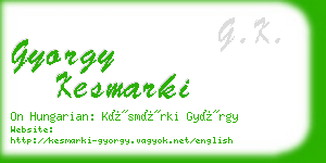 gyorgy kesmarki business card